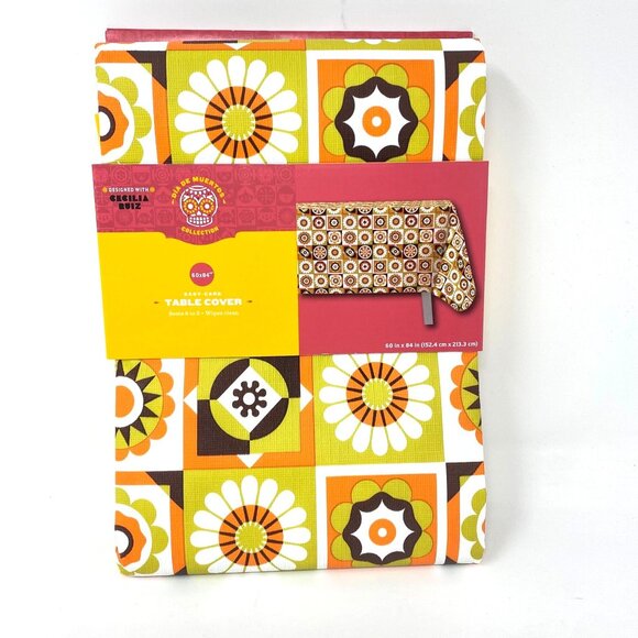 Día de Muertos 84"x60" Peva Table Cover Halloween Day Of The Dead '70's - Picture 3 of 9